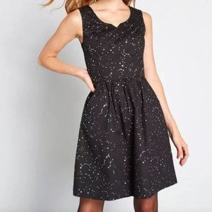 Party Dress! Modcloth Heart and Solar System A-Line Dress